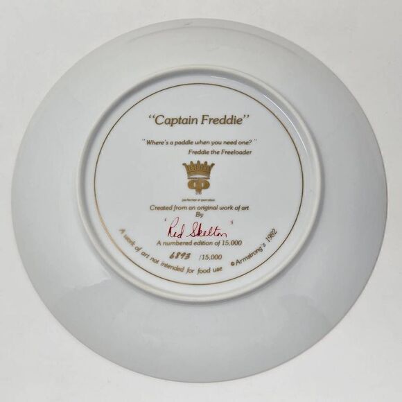RED SKELTON COLLECTION COLLECTOR PLATE CAPTAIN FREDDIE 1982 6893/15000 IN BOX - Picture 4 of 4